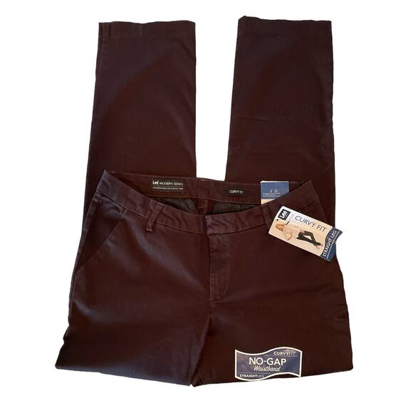 Lee Curvy Fit Brown Straight Leg Pant size 10 New with Tags - Picture 4 of 9